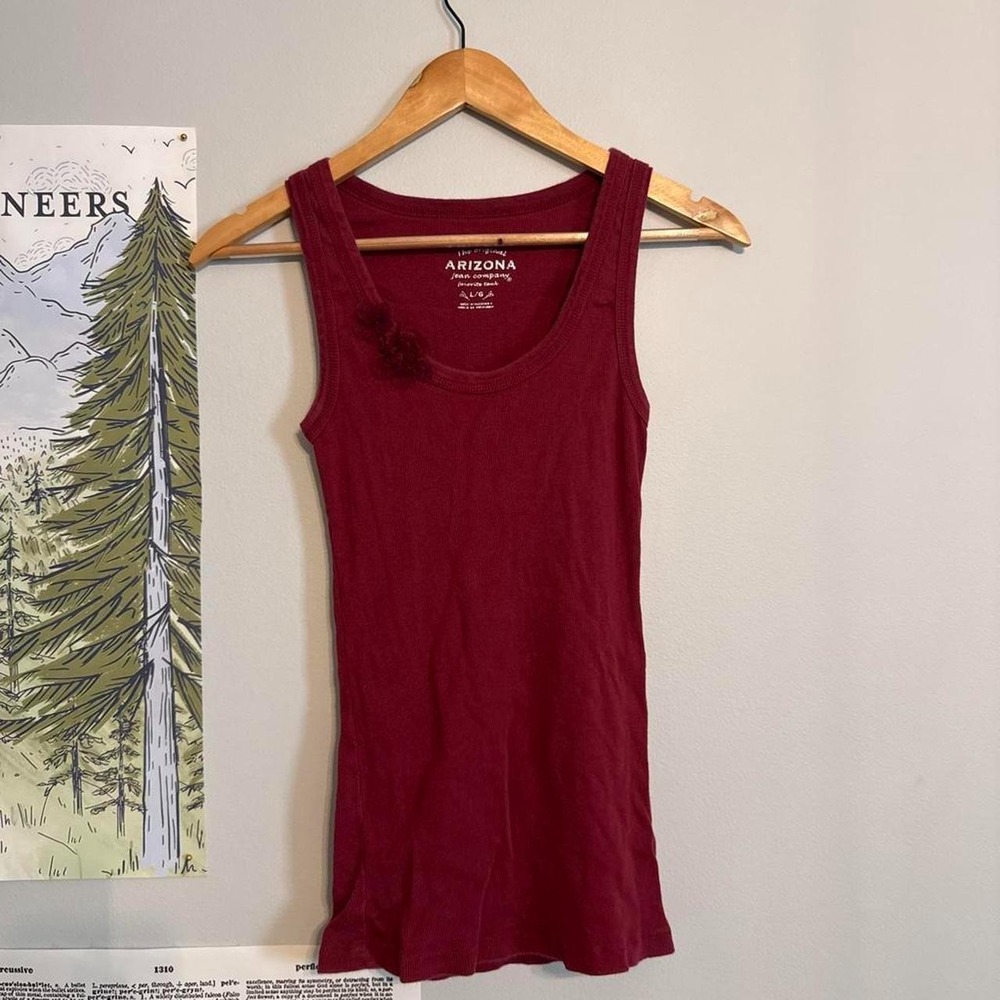 Y2K Arizona Jean Co Red Ribbed Tank Top